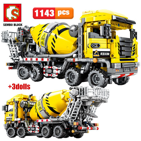 SEMBO bloc ville ingénierie Bulldozer grue technique voiture camion pelle rouleau blocs de Construction briques Construction jouets ► Photo 1/6