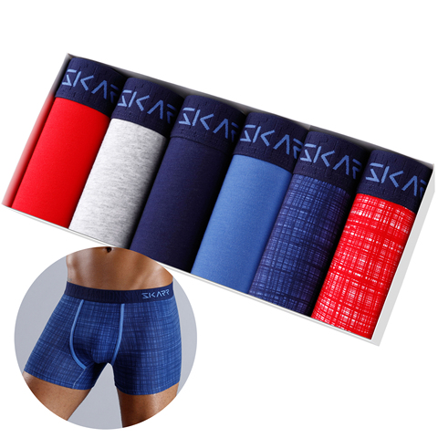 Lot de 6 Boxers pour hommes, sous-vêtements, Shorts, culottes pour hommes, caleçons Sexy, caleçons de luxe ► Photo 1/6