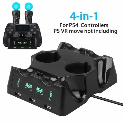 Support de Station de chargement de contrôleur 4 en 1 pour Playstation PS4 PSVR VR déplacer le chargeur de quadruple pour le contrôleur de PlayStation ► Photo 1/6