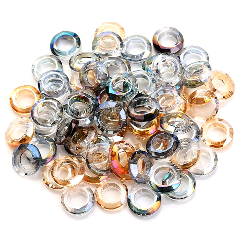 Gros trous d'espacement, perles rondes en verre de cristal de 6/8/10/14mm, pour la bijouterie, bricolage fabrication d'accessoires d'aiguilles, vente en gros ► Photo 1/6