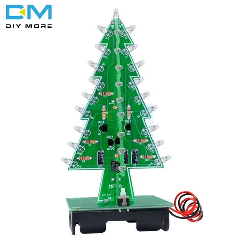 Arbre de noël 3D 3/7 couleurs Flash LED Circuit lumineux, arbres de noël LED PCB Module DC 4.5V-5V, Kit électronique à monter soi-même ► Photo 1/6