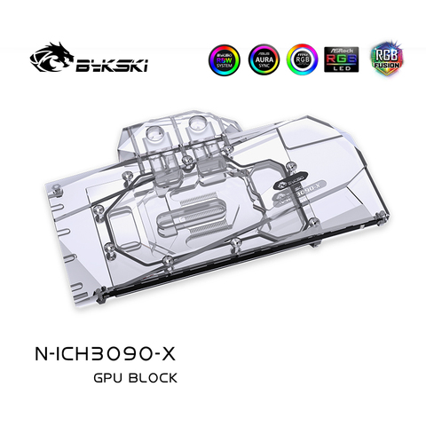 Bykski bloc d'eau utilisation pour Inno3D RTX 3080 /3090 icold IceDragon Super édition/bloc de radiateur en cuivre/3PIN 5V A-RGB/4PIN 12V RGB ► Photo 1/6