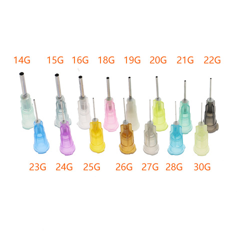 Aiguilles de seringue distributeur de liquide, 50pcs de précision, embouts de jauge 14G 16G,18G,19G 20G,21G 22G,23G,24G,25G ► Photo 1/3