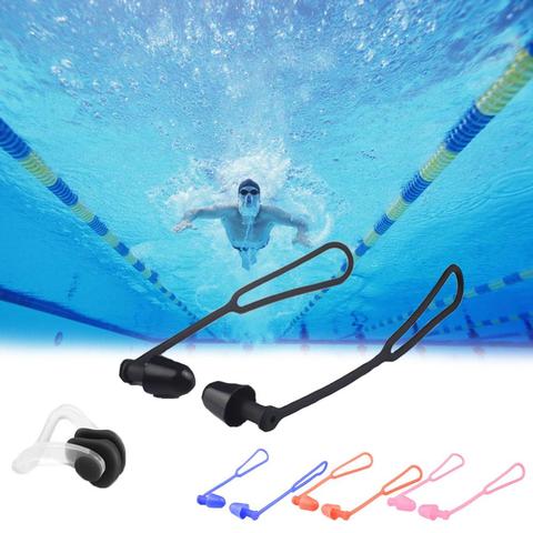 Bouchons d'oreille de natation en Silicone souple, pince-nez étanche, prévention du bruit de l'eau, Protection anti-bruit, accessoires de plongée ► Photo 1/6