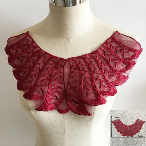 Col en dentelle de tissu Tulle de haute qualité, broderie, Applique, dentelle, fournitures artisanales, accessoires de vêtements, YL1423 ► Photo 1/3