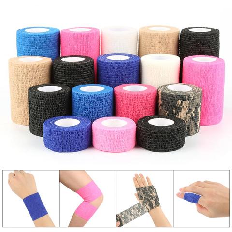 Bandes de Sport colorées en élastoplast, 5m, ruban adhésif pour Fitness, plâtre enveloppement de Bandage, pour Fitness, doigts et chevilles ► Photo 1/6