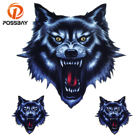 Tête de loup Stickers Crâne Tête Moto Autocollant Moto Réservoir de Porte de Voiture Autocollants Camion Casque Décor pour Hando BMW Yamaha Café racer ► Photo 1/6