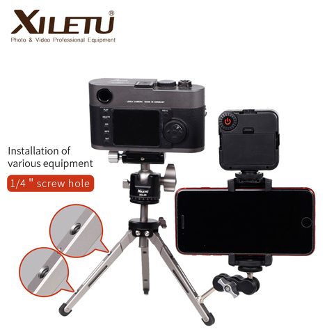 XIELTU XTS-20 + XG-25 Mini trépied en aluminium avec rotule détachable Rotation de 360 degrés, trépied en alliage d'aluminium pour GoPro DSLR ► Photo 1/6