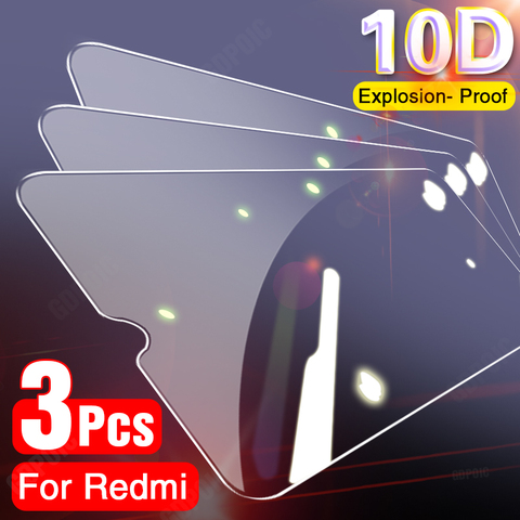 3 pièces couvercle complet verre de protection pour Xiaomi Redmi Note 8 9 7 Pro Max 9S 8T protecteur d'écran pour Redmi 9A 8A Film de verre trempé ► Photo 1/6