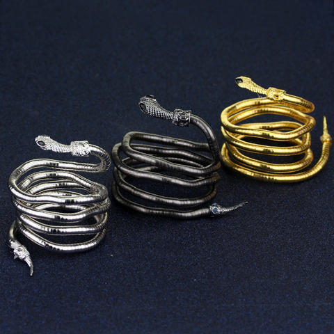 Les Instruments mortels ville des os Isabelle Serpent Serpent Bracelet incurvé gros Bracelet extensible manchette pour les femmes bijoux de mode ► Photo 1/5