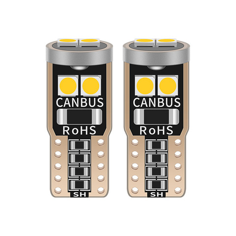 Ampoule LED T10 W5W Canbus sans erreur, éclairage intérieur de voiture 194 501 6SMD 3030, lumière de plaque d'immatriculation de lecture d'instrument 12V, 2 pièces ► Photo 1/6