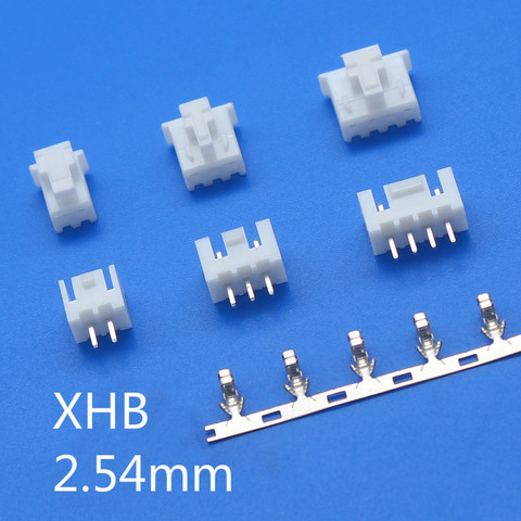 Connecteur XHB 2.54MM avec trou de boucle, broches droites de Type 2/3/4/5/6/7/8 broches + boîtier + terminaux à sertir, Kits de 20 pièces ► Photo 1/1