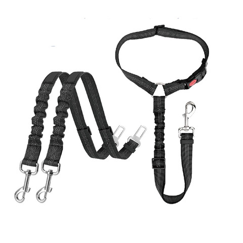 Ceinture de sécurité pour chien et chat, harnais réglable, laisse de sécurité pour voiture, en Nylon, pour véhicule, voyage, produits pour animaux de compagnie ► Photo 1/6