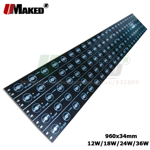 50 LED PCB L:960mm, plaque en aluminium pour dissipateur de chaleur 12W 18W 24W 30W 36W, bande lumineuse murale pour Aquarium, bricolage par DHL ► Photo 1/1