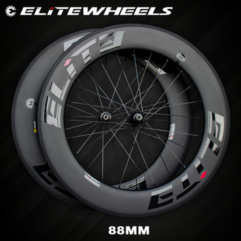 Elitewheel carbone roues 700c vélo de route A1 Surface de frein tubulaire pneu Tubeless TPI roulement traction droite 4 pions moyeu SLR 3.0 ► Photo 1/6