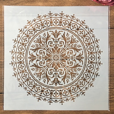 30*30cm grande géométrie Mandala roue bricolage superposition pochoirs peinture Scrapbook coloriage gaufrage Album modèle décoratif ► Photo 1/1