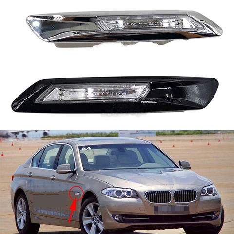 Auto avant gauche droite aile monté côté marqueur coin feuille plaque lumière pour BMW 5 série F10 F11 F18 2011 2012 2013 noir blanc ► Photo 1/5