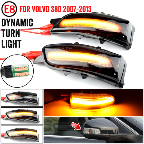 Clignotant dynamique LED rétroviseur latéral clignotant séquentiel indicateur lampe pour Volvo S80 2007-2013 ► Photo 1/6