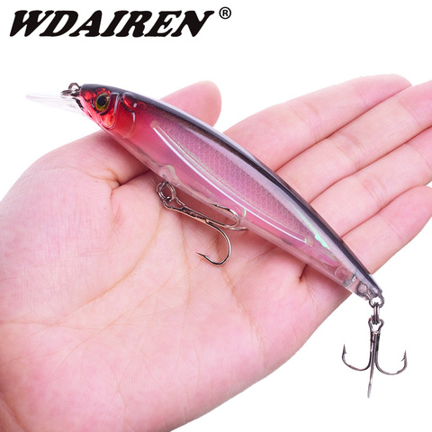 1 pièces laser vairon leurre de pêche 11cm 13.5g flottant Wobbler Pesca japon artificiel dur appât basse brochet manivelle matériel de pêche ► Photo 1/6