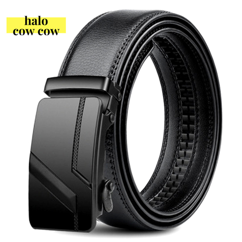 105 150 140 130 160 170cm homme Grande Taille Ceinture PU De Mode De Marque Automatique Simple Boucle Ceinture En Cuir Véritable Noir 3.5cm Largeur ► Photo 1/6