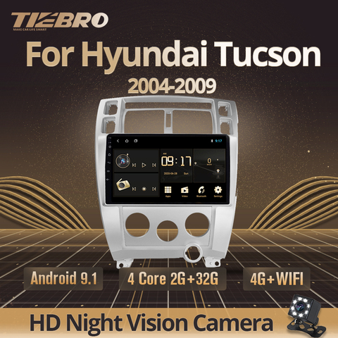 TIEBRO-autoradio Android 9.0, 2,5d IPS, Navigation GPS, 4G, Wifi, lecteur multimédia, système stéréo pour voiture Hyundai Tucson 1 (2004-2009) ► Photo 1/6