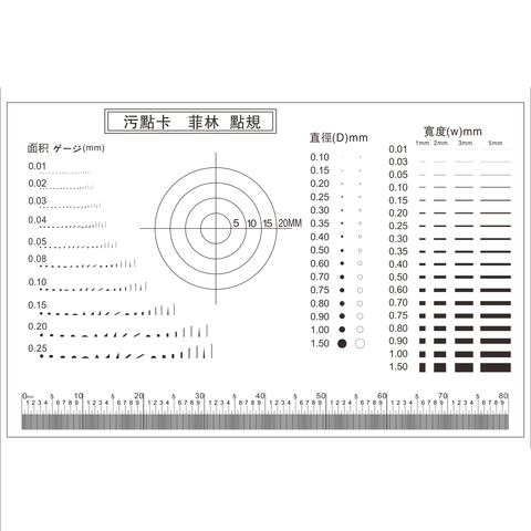 Carte de comparaison de Film Transparent, 90x60mm, points de jauge, contraste de fissure, ligne de points PET, contrôle de qualité de Surface ► Photo 1/1