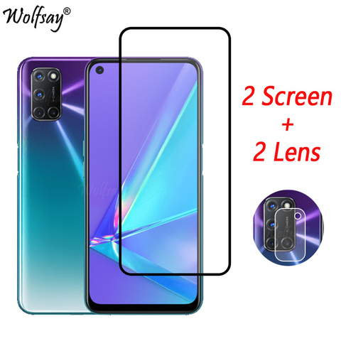 Couvercle complet colle entière verre trempé pour Oppo A72 A52 A92 protecteur d'écran pour Oppo A72 verre de caméra pour Oppo A72 verre 6.5 pouces ► Photo 1/6