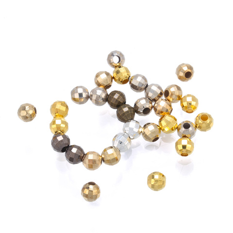 Perles d'espacement à facettes brillantes pour la fabrication de bijoux, 50 pièces, bracelets, colliers, accessoires faits à la main, vente en gros ► Photo 1/6