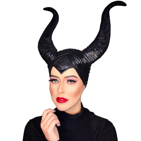 Chapeau à cornes pour filles, chapeau maléfique, Cosplay reine, Costumes d'halloween, coiffure de sorcière, accessoires de fête ► Photo 1/6