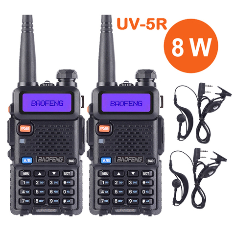 Baofeng — walkie-talkie portable UV-5R Ture, radio bidirectionnelle à haute puissance 8 W pour CB et radio amateur, longue portée 10 km, Pofung UV-5R, 2 pièces ► Photo 1/6