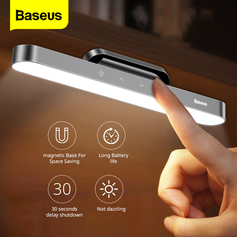 Baseus LED lampe de Table lampe de bureau magnétique suspension sans fil tactile veilleuse pour étude lampe de lecture en continu gradation USB lumière ► Photo 1/6