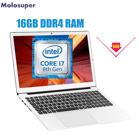 15.6 Intel I7 8550U 8th Gen processeur 16GB DDR4 RAM 512GB SSD 15.6 pouces HD écran rétro-éclairé KBWindows ordinateur portable de jeu ► Photo 1/6