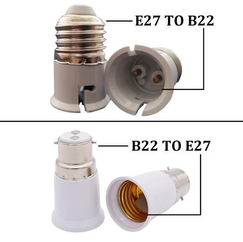 Adaptateur B22 à E27, matériau ignifuge de haute qualité, adaptateur de douille E27 à B22, lampes LED, ampoule de maïs ► Photo 1/5