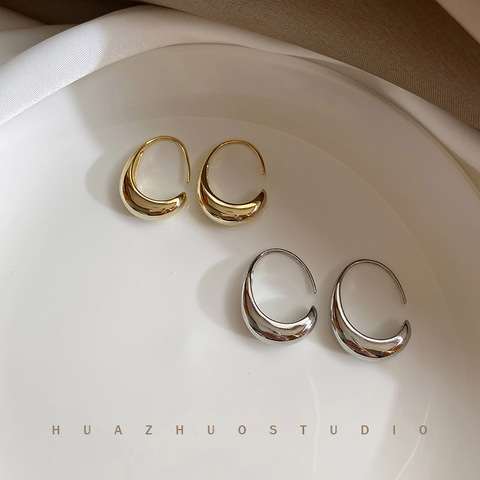 XIYANIKE 925 boucles d'oreilles en argent Sterling pour les femmes français à la mode plaqué or C forme boucle d'oreille mariée bijoux prévenir l'allergie ► Photo 1/6