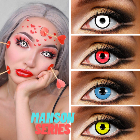 Lentilles de Contact colorées de la série Manson pour Halloween, Cosplay, cosmétique, couleur des yeux, lentilles folles annuelles uyai, 2 pièces/1 paire ► Photo 1/6