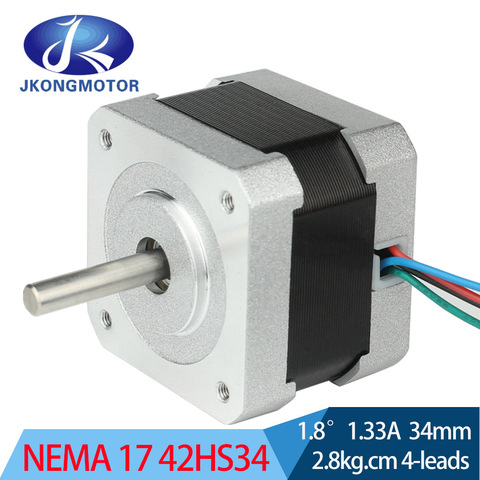 Jkongmotor NEMA 17 Moteur pas à pas 1.8deg 4 conduit 28 N.cm 34mm Longueur Moteur Pas À Pas pour BRICOLAGE CNC 3D Imprimante ► Photo 1/4