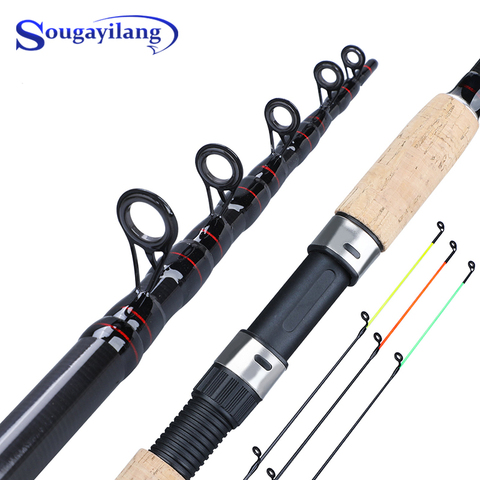 Sougayilang Portable 3.0-3.6m mangeoire canne à pêche L M H puissance Action rapide filature canne à pêche pour carpe mangeoire pêche De Pesca ► Photo 1/6