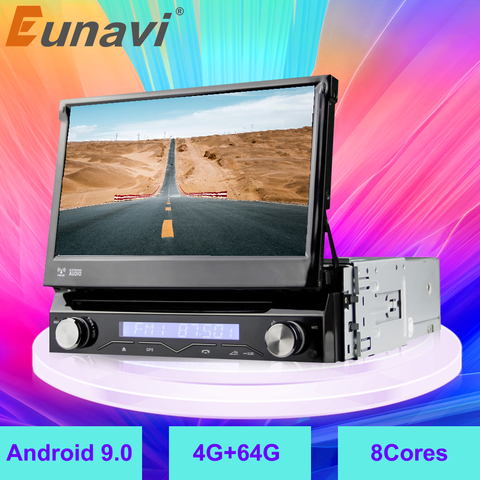 Eunavi lecteur multimédia DVD voiture 1Din Android 10 pour GPS universel Navigation Radio stéréo WIFI MP3 4G RAM 64G ROM Audio DTA7851 ► Photo 1/5