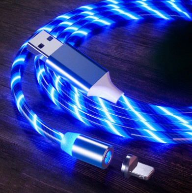Câble magnétique USB type-c avec éclairage LED phosphorescent, charge rapide, Micro, compatible avec iPhone, Huawei, Samsung ► Photo 1/4