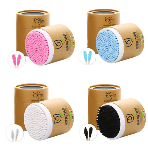 200 pièces/boîte bambou coton-tige bois bâtons doux coton-tige nettoyage des oreilles Tampons Microbrush Cotonete pampons santé beauté ► Photo 1/6