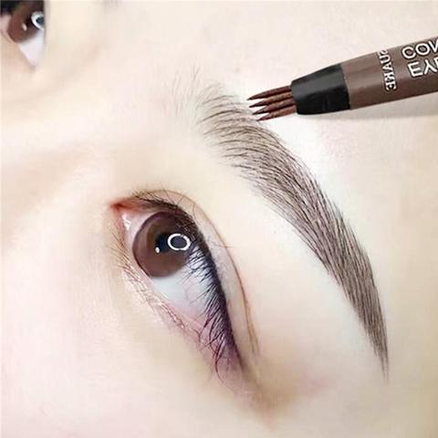 4 Points stylo rehausseur de sourcils imperméable 4D brun sourcil tatouage teinte cosmétique longue durée maquillage naturel crayon sourcils ► Photo 1/6