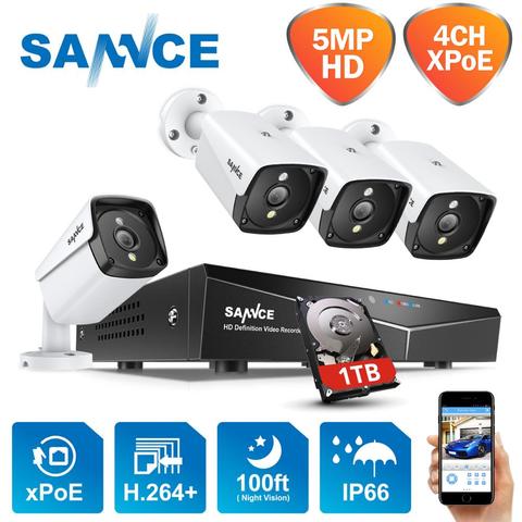SANNCE-système de sécurité vidéo XPOE, 4CH 5MP, Kit de Surveillance pour l'extérieur, étanche, avec Vision nocturne infrarouge, 4 pièces 5mp ► Photo 1/6