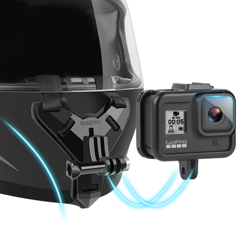 Support de menton pour casque de moto, pour GoPro Hero 9 8 7 6 5 4 3 Xiaomi Yi, caméra de sport d'action, support intégral du visage, accessoire ► Photo 1/6