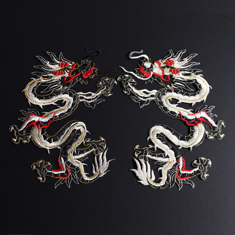 Grand Dragon chinois brodé noir, accessoires décoratifs de Style chinois, fournitures de couture sur vêtements ► Photo 1/4