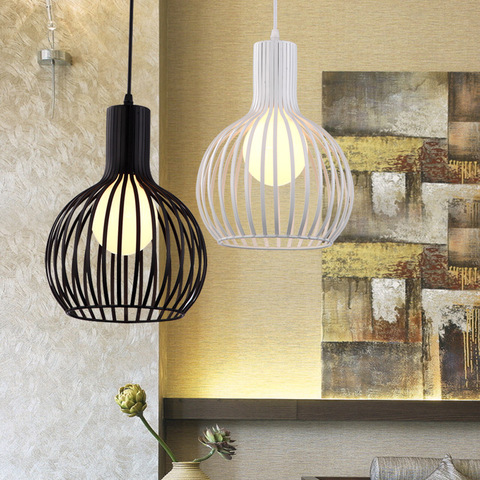 Lampe LED suspendue Vintage avec Cage en fer, design moderne, Luminaire décoratif d'intérieur, idéal pour un Loft, une cuisine ou un Bar ► Photo 1/6