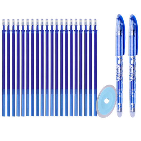 Recharges de stylo Gel effaçable, stylo à encre bleue noire, poignée lavable, stylo magique effaçable, pièces/ensemble mm, papeterie scolaire et de bureau, 23 0.5 ► Photo 1/5