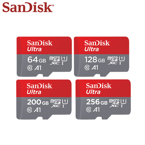 Nouveauté Sandisk carte Micro SD A1 64GB 128GB 200GB 256GB 100 mo/s carte TF d'origine 16GB 32GB jusqu'à 98 mo/s carte mémoire ► Photo 1/6