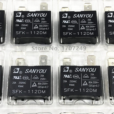 SANYOU – relais de climatiseur SFK-112DM 12VDC 20A 250VAC, 1 pièce, Original, 4 broches, peut remplacer JQX-102F HF102F-12V G4A-1A-E-12V ► Photo 1/5