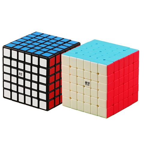 Qiyi professionnel Speedcube noir et collant QiYi 7x7x7 6x6x6 Cube magique MofangJiaoshi 4x4 5x5 vitesse Puzzle jouet ► Photo 1/6