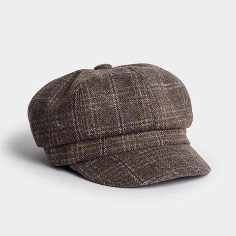 COKK femmes chapeau automne hiver chapeaux pour femmes Plaid béret casquette gavroche coréen octogonal chapeau femme Vintage Bonnet rétro Gorras 2022 ► Photo 1/6